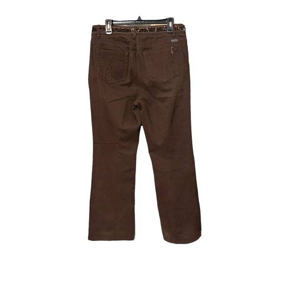 Liz Claiborne Bootcut Jeans Chocolate Sz 12R Velvet Trim - Picture 2 of 10